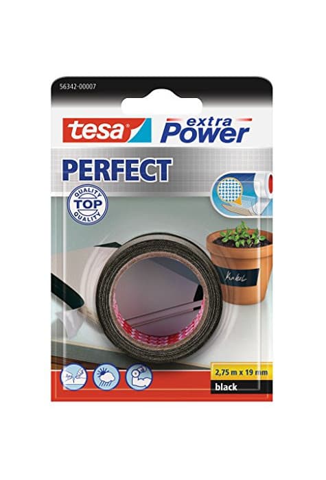 Product TESA extra Power Perfect 2.75m Tela Negro 1pieza(s) - Cinta adhesiva