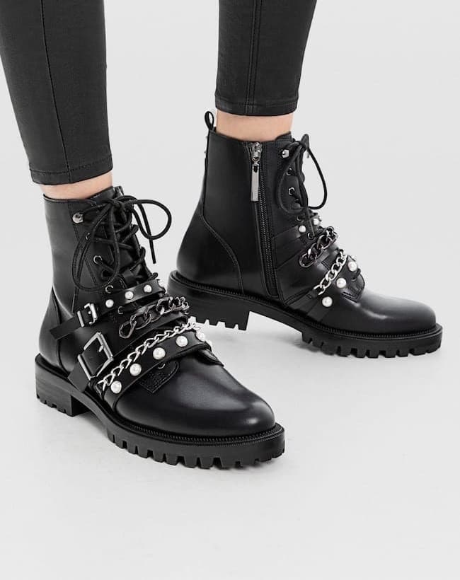 Producto Botins Biker Pérolas Stradivarius 