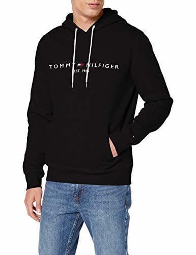 Fashion Tommy Hilfiger Herren TOMMY LOGO HOODY Sweatshirt, Schwarz