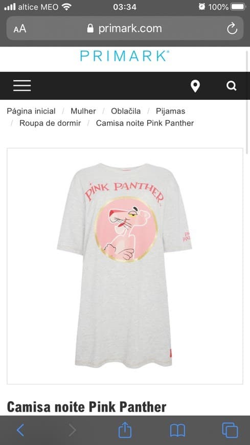 Product Pink panther pajama