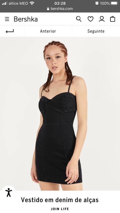 Product Vestido BERSHKA ganga preta 