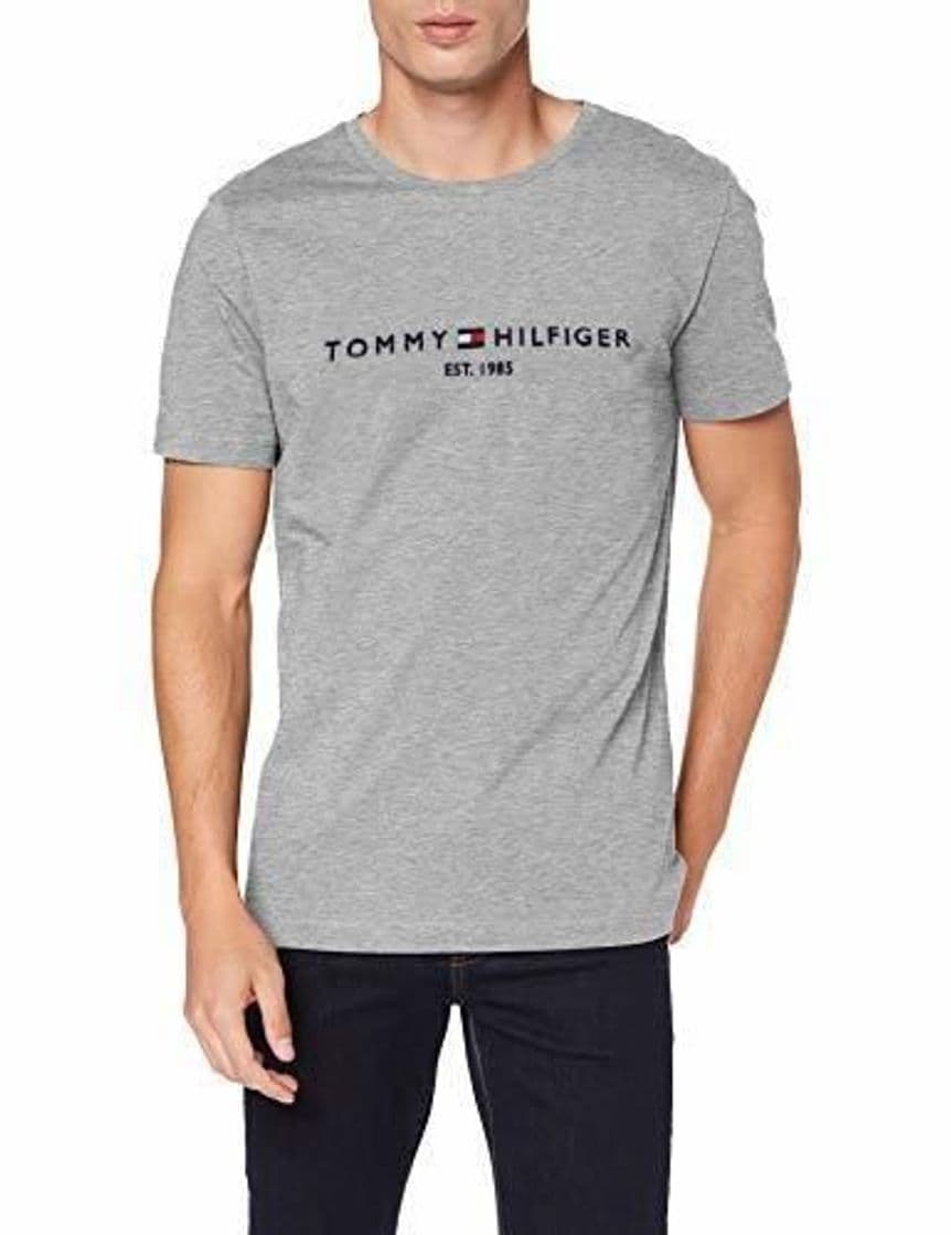 Fashion Tommy Hilfiger Tommy Flag Hilfiger tee Camisa Deportiva, Gris