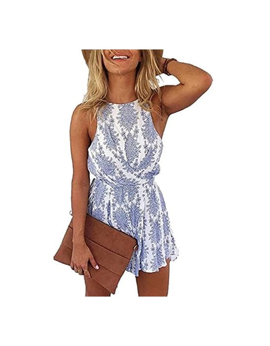 Moda DRESHOW Mujeres Sexy Strap Backless Verano Beach Party Romper Jumpsuit