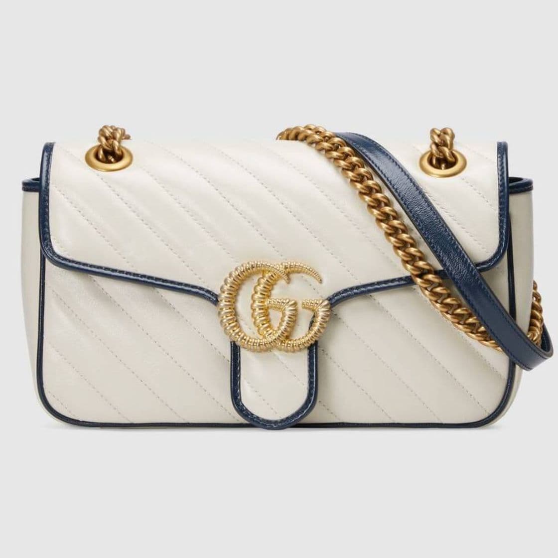 Moda White GG Marmont small shoulder bag