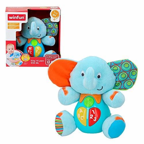 Producto winfun - Peluche Elefante para bebés que habla y luces de colores,