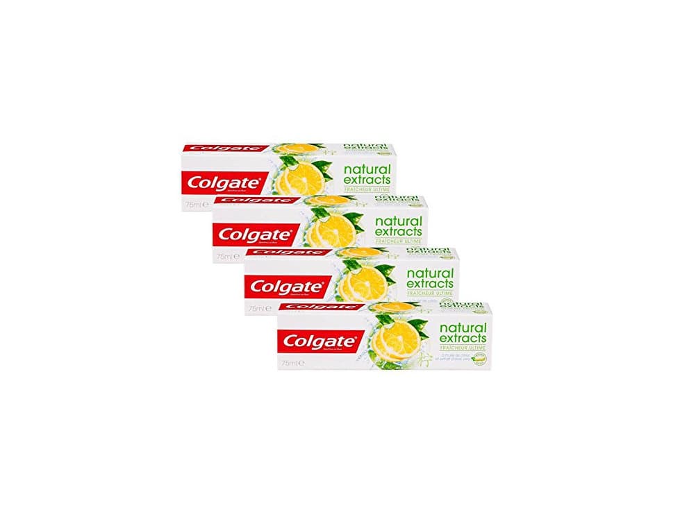 Belleza Colgate Naturals Extracts Limón Dentífrico - 4 Recipientes de 75 ml -