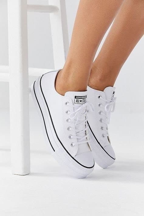 Fashion Converse Chuck Taylor CTAS Lift Ox Canvas, Zapatillas para Mujer, Blanco