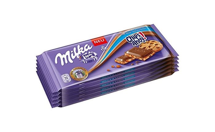 Product Milka chips Ahoy Edición, pizarra Chocolate con galletas Parcela, 100 g, 10 unidades