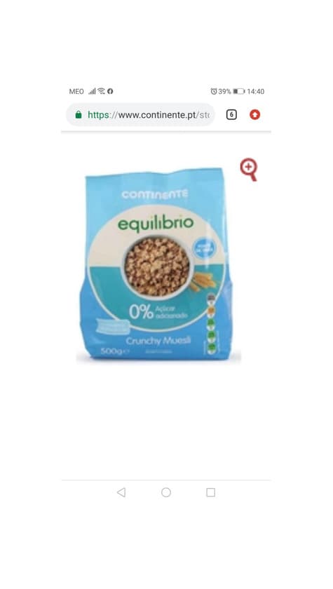 Producto Cereais crunchy muesli 0 açúcar 