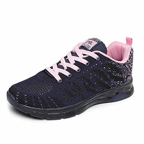 Product Zapatos para Correr Mujer Zapatillas de Deportivo Tejer Sneakers de Caminar Jogging