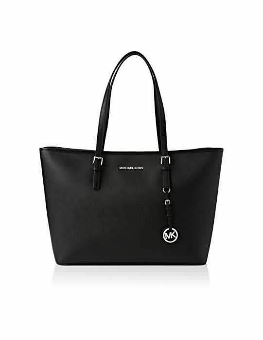 Moda Michael Kors Jet Set Medium Travel, Bolso Totes para Mujer, Negro (Black)