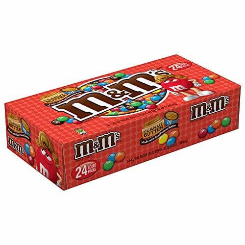 Product M&M'S Peanut Butter Chocolate Candy Singles Size 1.63-Ounce Pouch 24-Count Box