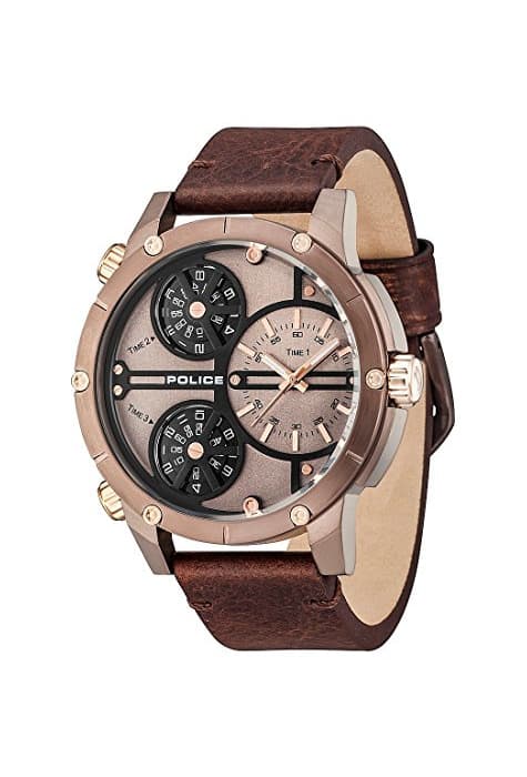 Product Police Reloj Analógico para Hombre de Cuarzo con Correa en Cuero PL14699JSBN.12