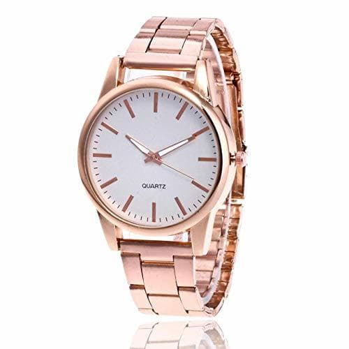 Place Reloj Relojes De Mujer Plateados Moda Acero Inoxidable Banda Cuarzo Analógico Reloj