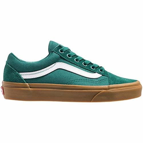 Lugar Vans Unisex Old Skool Suede Canvas Quetzal Green Gum Entrenadores 36.5 EU