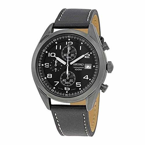 Fashion Seiko Reloj Cronógrafo para Hombre de Cuarzo con Correa en Cuero SSB277P1