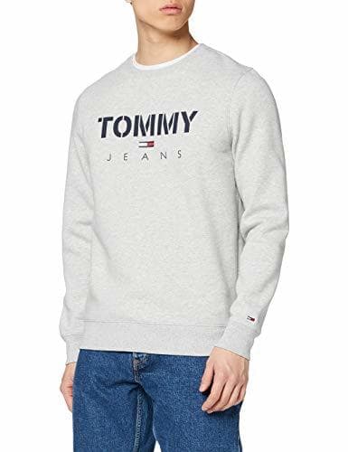 Fashion Tommy Jeans TJM Novel Logo Crew Jersey de Deporte, Gris