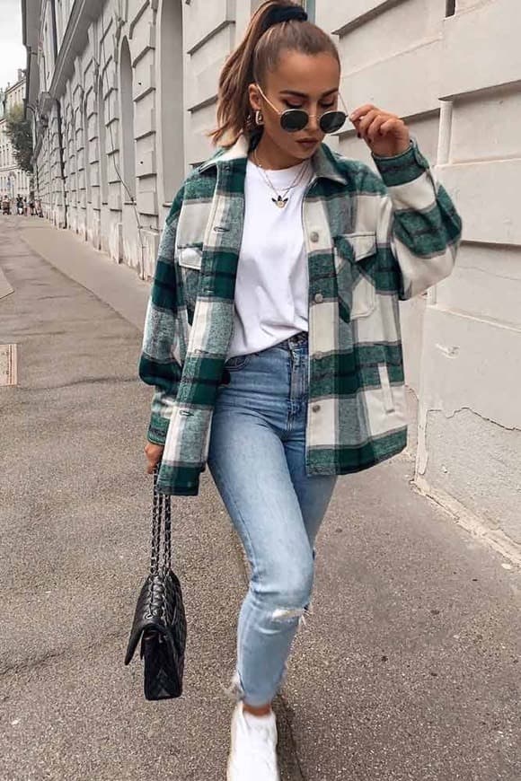 Moda Oversized Checker Shirt 