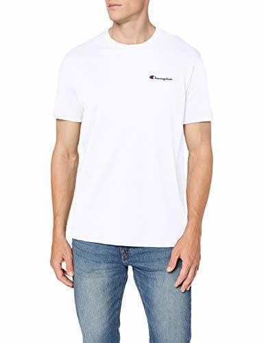 Moda Champion Classic Small Logo para Hombre Camiseta, Blanco