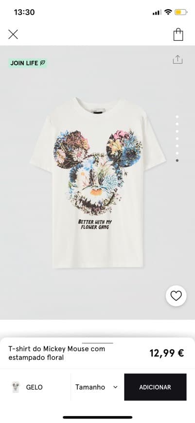 Fashion T-shirt mickey com estampado floral 