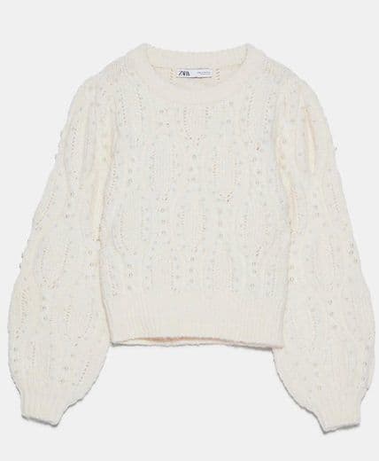 Product Sweater com lã e alpaca com pérolas 