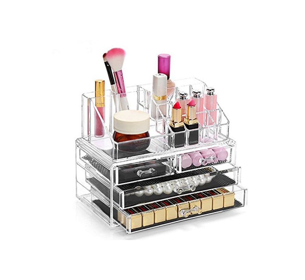 Home Display4top Caja acrílica Estante de maquillajes Maquillaje Cosméticos Joyería Organizador