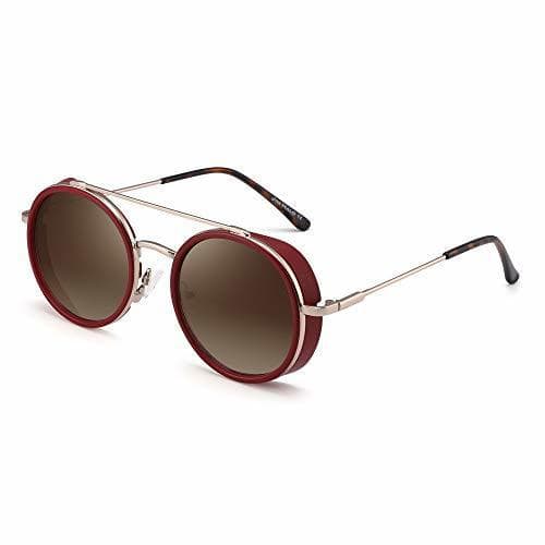 Place JIM HALO Steampunk Redondas Retro Gafas de Sol Para Hombre Mujer Lente