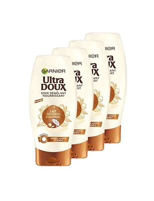 Belleza Garnier Ultra Doux Acondicionador de leche de coco Macadamia 200 ml - juego de 4