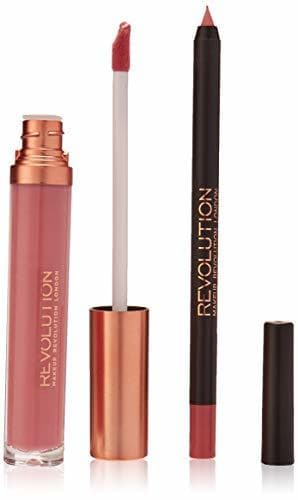 Product Makeup Revolution Retro Luxe Gloss Lip Kit Lip Pencil & Liquid Lipstick