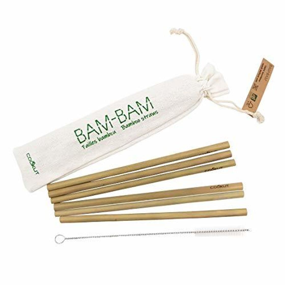 Home Cookut - Bam Bam - Pajitas Reutilizables 100% Naturales de bambú ecológico Issues de bosques gérées