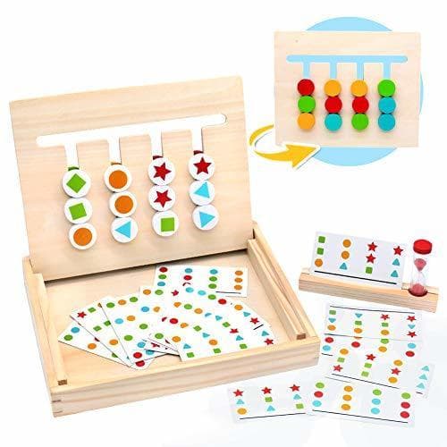 Product Symiu Juguetes Montessori Tablero Juego de Madera Puzzles Infantiles con Tarjetas de