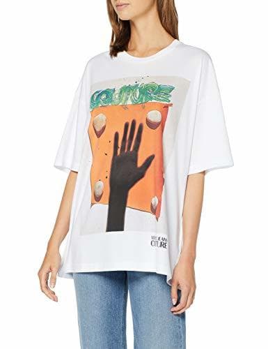 Fashion Versace Jeans Couture Lady T-Shirt Camiseta, Blanco