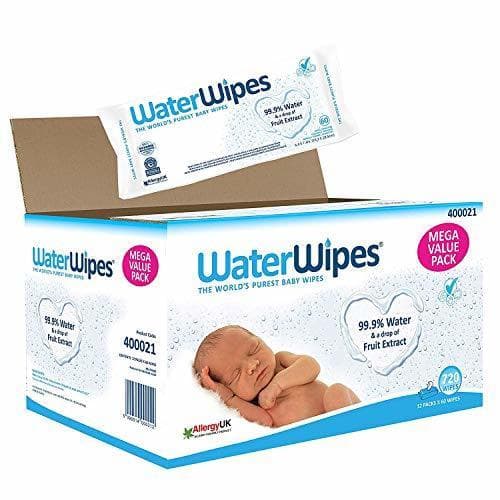 Belleza WaterWipes Toallitas para Pieles Sensible de Bebé, 99.9% agua purificada, 12 paquetes