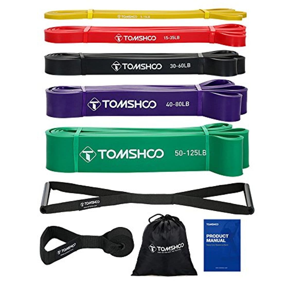 Producto TOMSHOO Bandas de Resistencia Elástica Set con 5 pcs Pull Up Bands