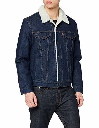 Moda Levi's Type 3 Sherpa Trucker, Chaqueta para Hombre, Azul