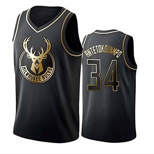 Product WOLFIRE SC Camiseta de Baloncesto para Hombre, NBA, Milwaukee Bucks #34 Giannis