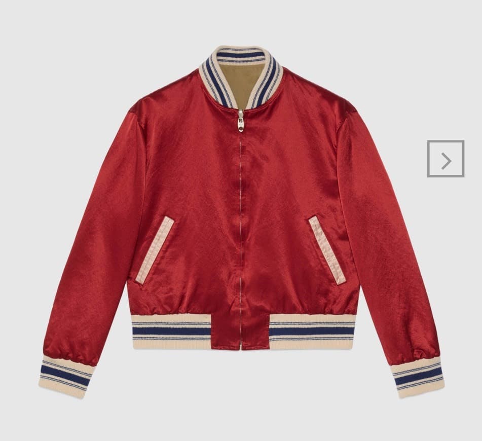 Fashion Reversible bomber jacket with Gucci Orgasmique