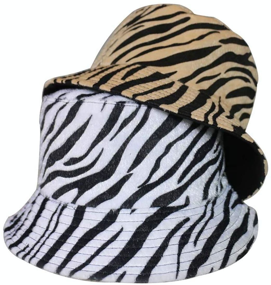 Fashion RROVE Sombrero Unisex de Fieltro de imitación Harajuku Bucket Hat Zebra Stripes Print Reversible Panama Cap