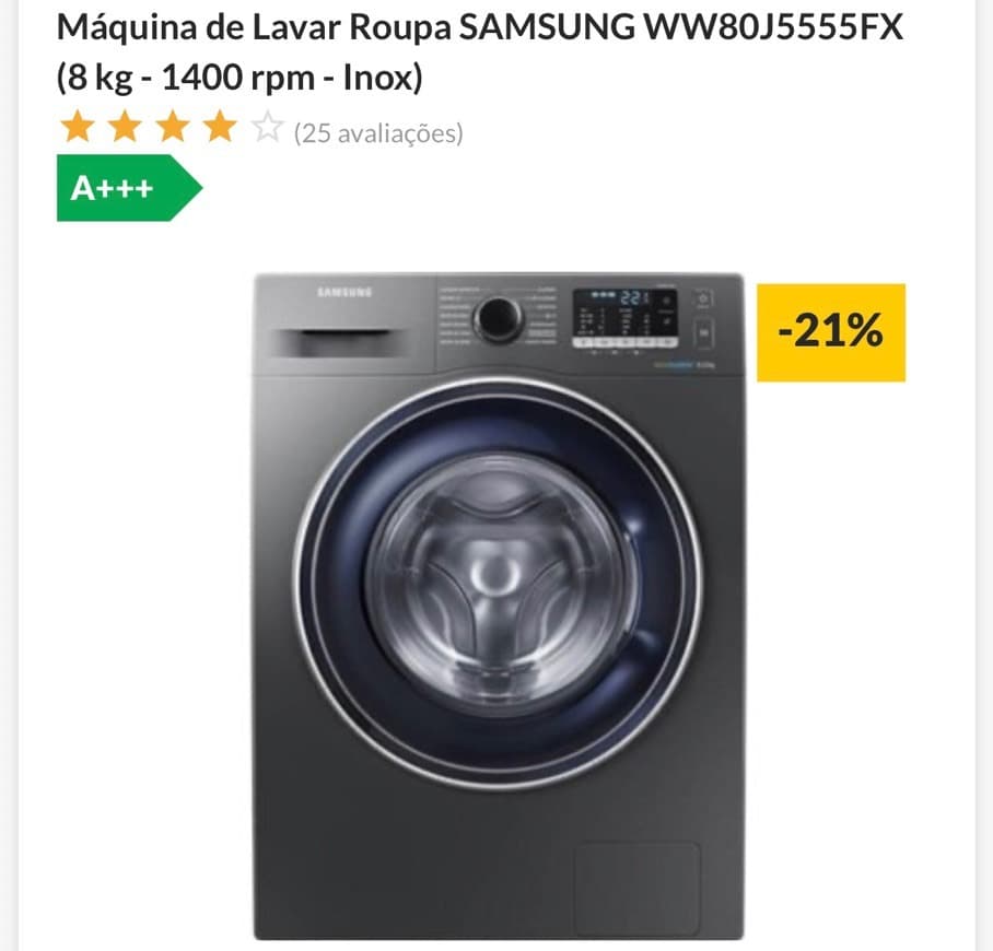 Producto Máquina de lavar roupa Samsung