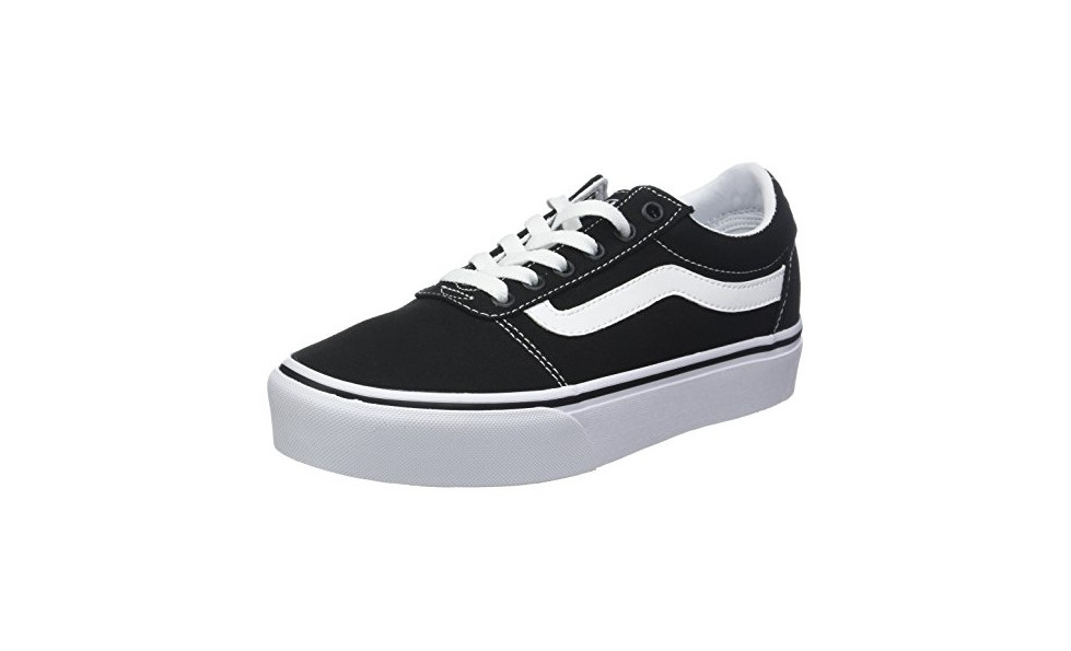 Moda Vans Ward Platform Canvas Zapatillas Mujer, Negro