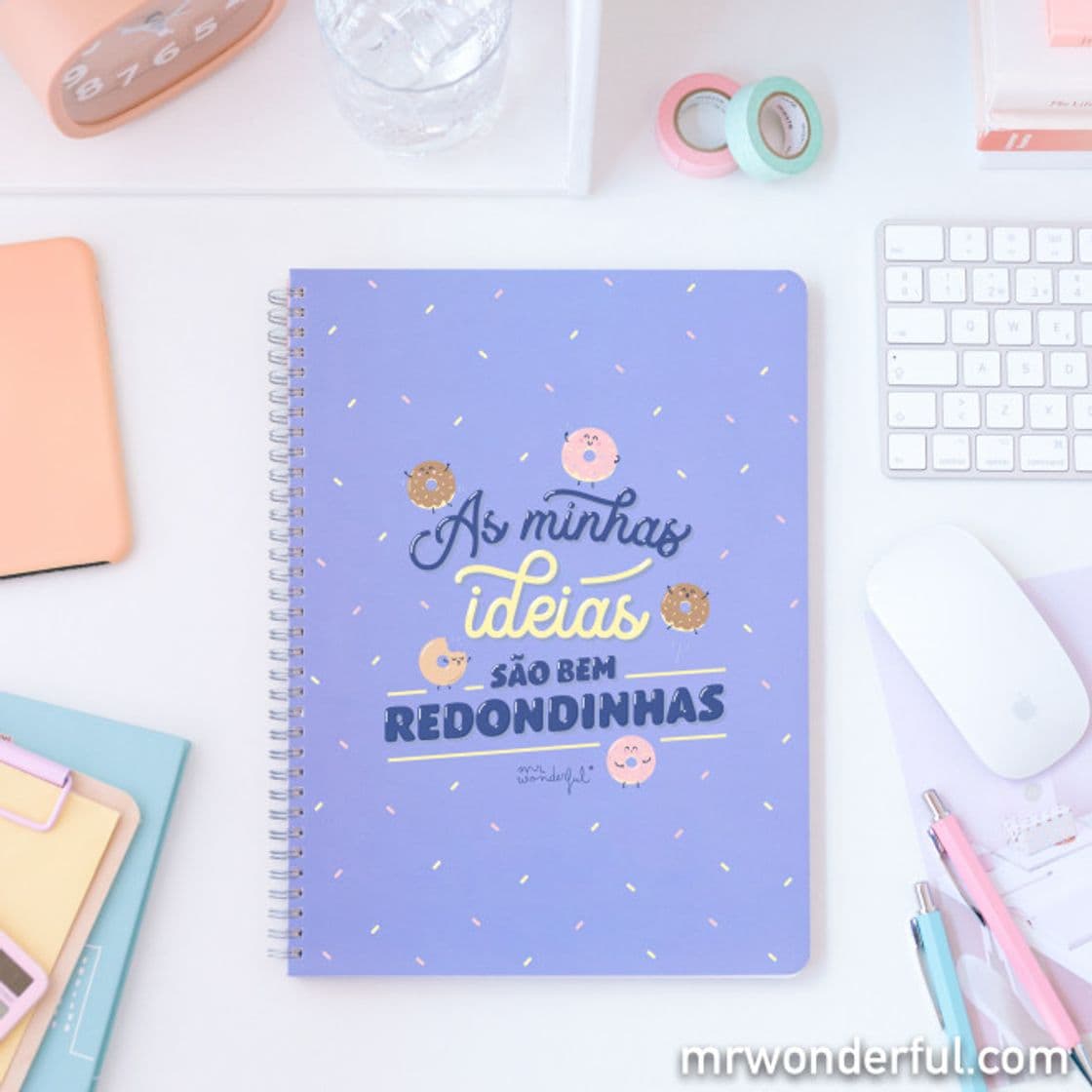 Moda Caderno As minhas ideias são bem redondinhas Mr. Wonderful