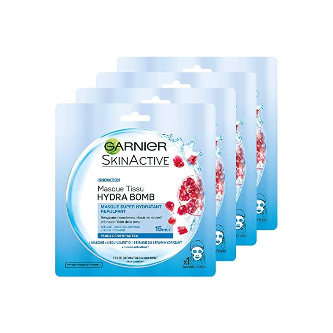 Belleza Garnier SkinActive Hydra Bomb - máscaras faciales (Unisex, Piel mixta, Piel seca, Piel normal, Piel grasosa, Piel sensible, Wet skin, Hydrating, Hidratante, Revitalizador)