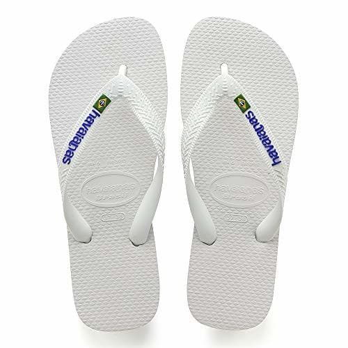 Fashion Havaianas Brasil Logo Zehentrenner Unisex-Erwachsene, Blanco