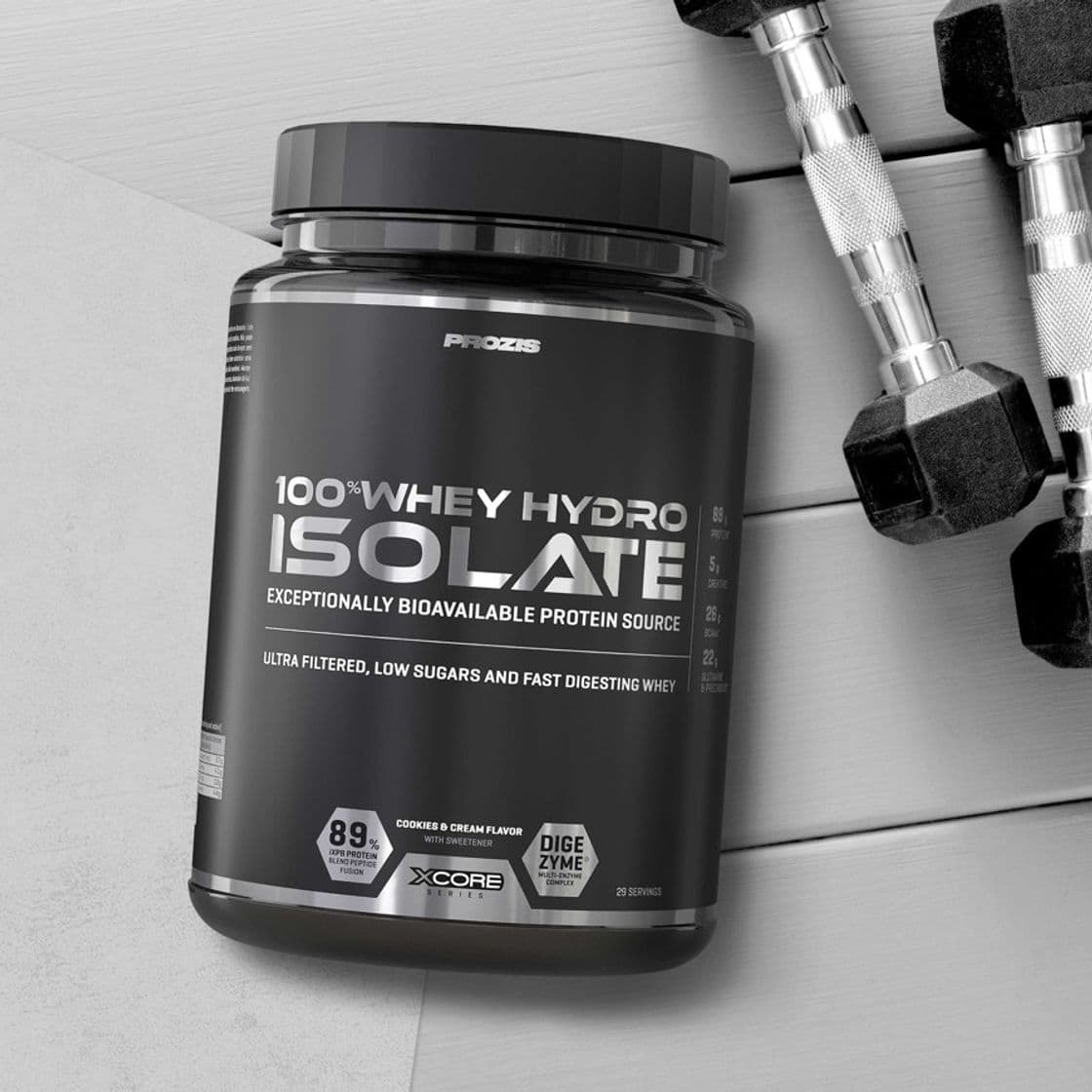 Producto 100% Whey Hydro Isolate SS 900 g bolacha e nata