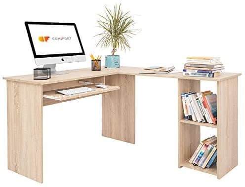 Product COMIFORT Escritorio con Estantería - Mesa de Estudio con Librería de Estructura