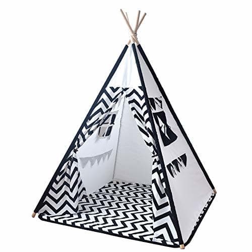 Place Tipi Tienda de Campaña para Niños Rayas Juego de lona de algodón