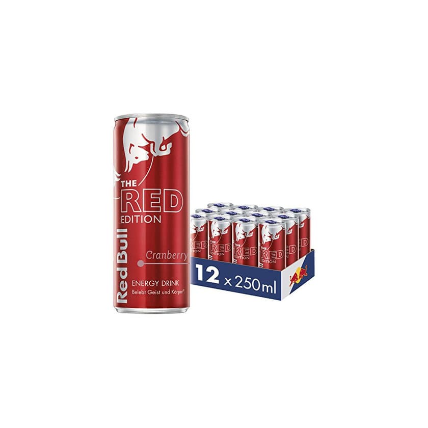 Product Red Bull Energy Drink Red Edition con Cranberry sabor, 12 unidades, desechables