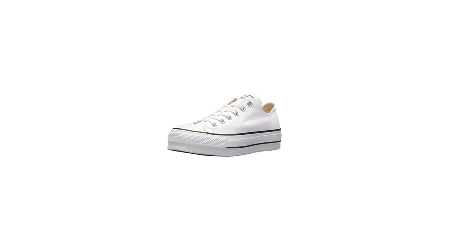 Fashion Converse Chuck Taylor CTAS Lift Ox Canvas, Zapatillas para Mujer, Blanco