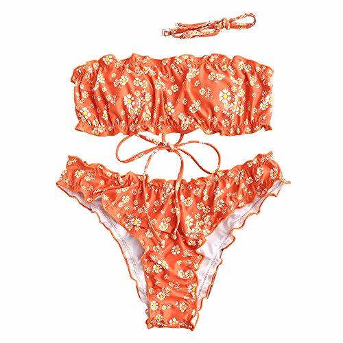 Producto ZAFUL Conjunto de bikini de dos piezas con estampado de margaritas de