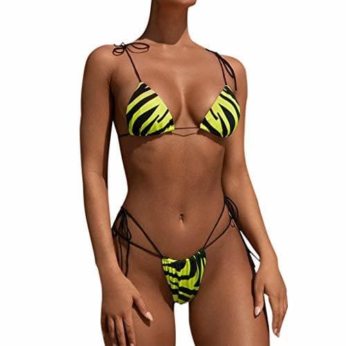 Producto riou Bikinis Mujer 2019 Push up Bikini de Tres Puntos con Estampado